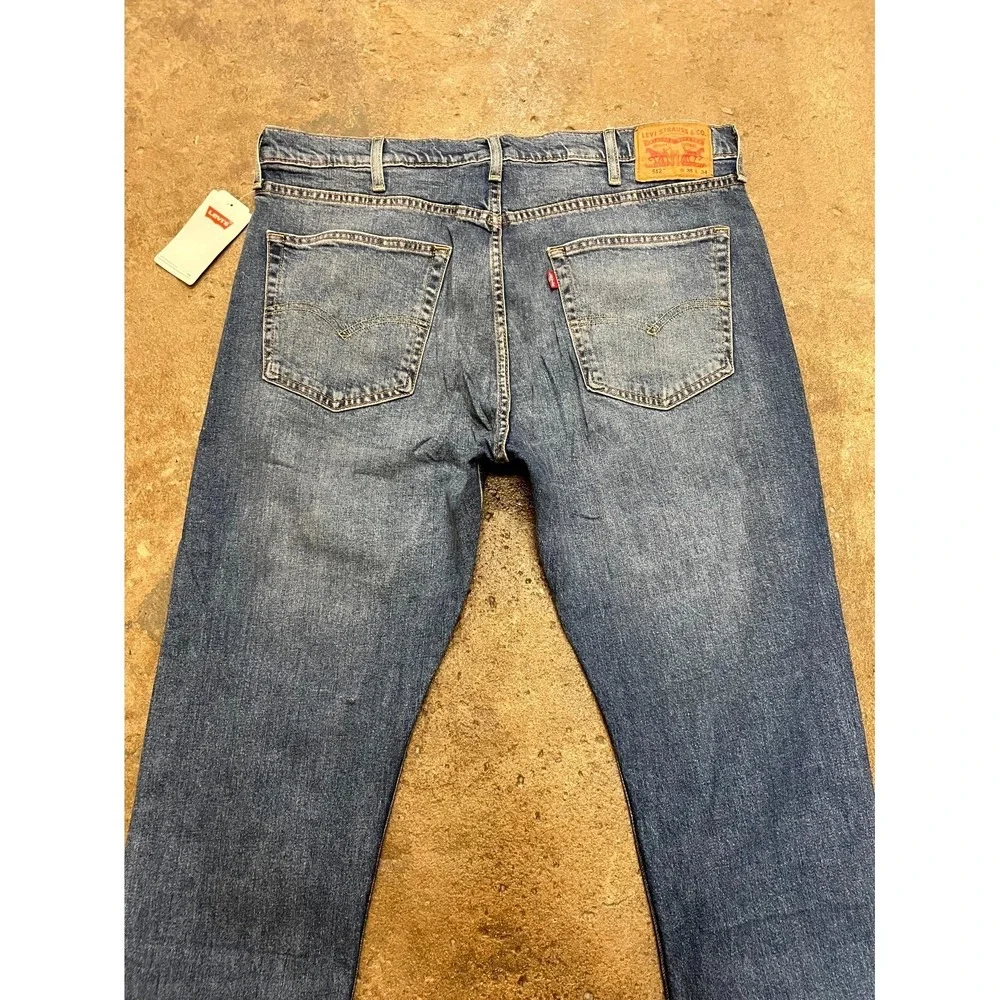 Levi's 512 Slim Taper Fit Jeans Mens 38x34 Blue Denim‎ Cotton Stretch High Rise